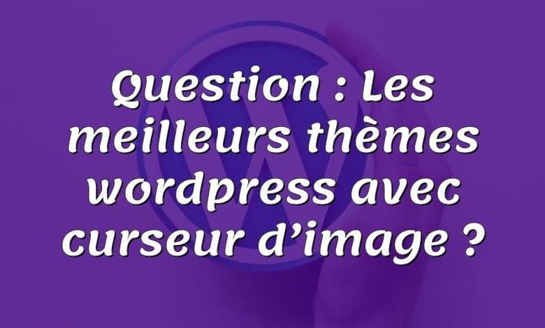 Question : Les meilleurs thèmes wordpress avec curseur d’image ?